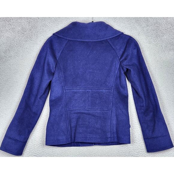 THEORY Coat Womens Size P US Size 0 Blue Shawl Collar Button Up 100% Virgin Wool - Picture 2 of 16